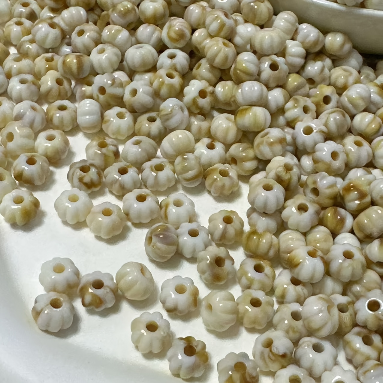 60pcs Bohemian Light-Colored Round Beads, DIY Jewelry